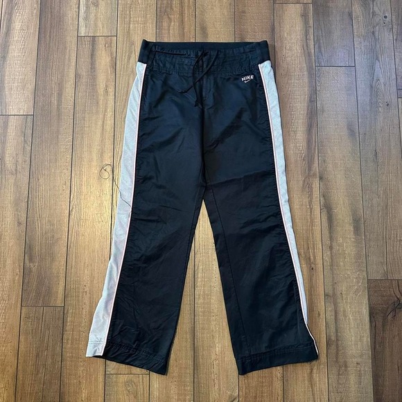 Y2K Nike silver tag‎ women's black and pink flared trackpants size medium - Picture 1 of 6